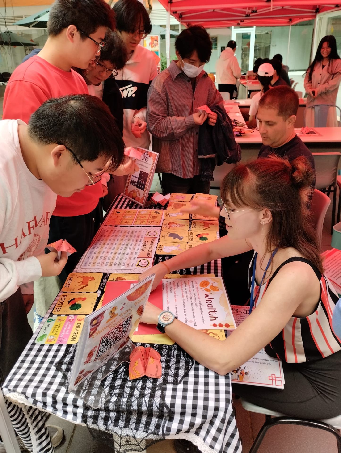 Chinese New Year cultural stall — fortune-telling activity